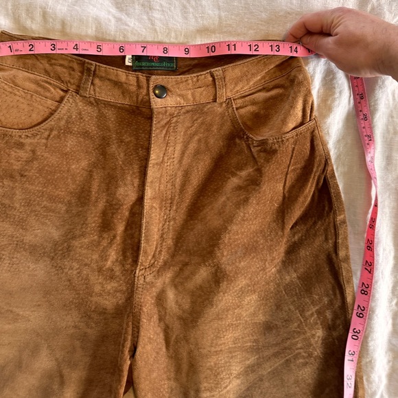 Abercrombie & Fitch Leather Pants Brown Size 10 - Picture 3 of 11